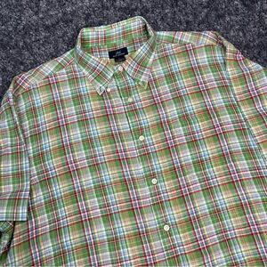 Brooks Brothers 346 Shirt Mens 2XL Plaid Short Sleeve Button Down